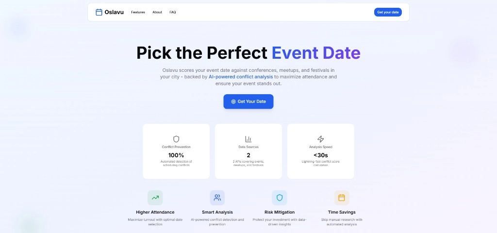 Oslavu homepage — Pick the Perfect Event Date