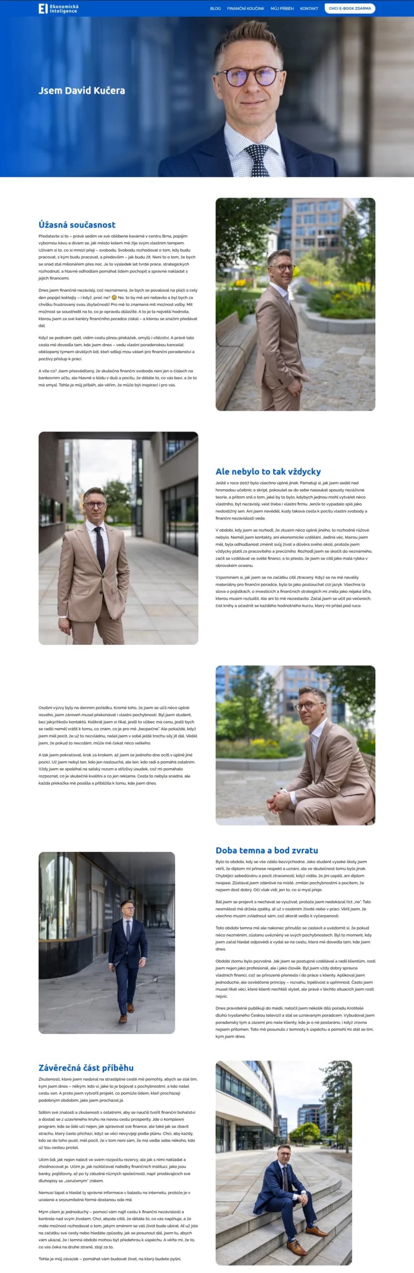 New About David page design