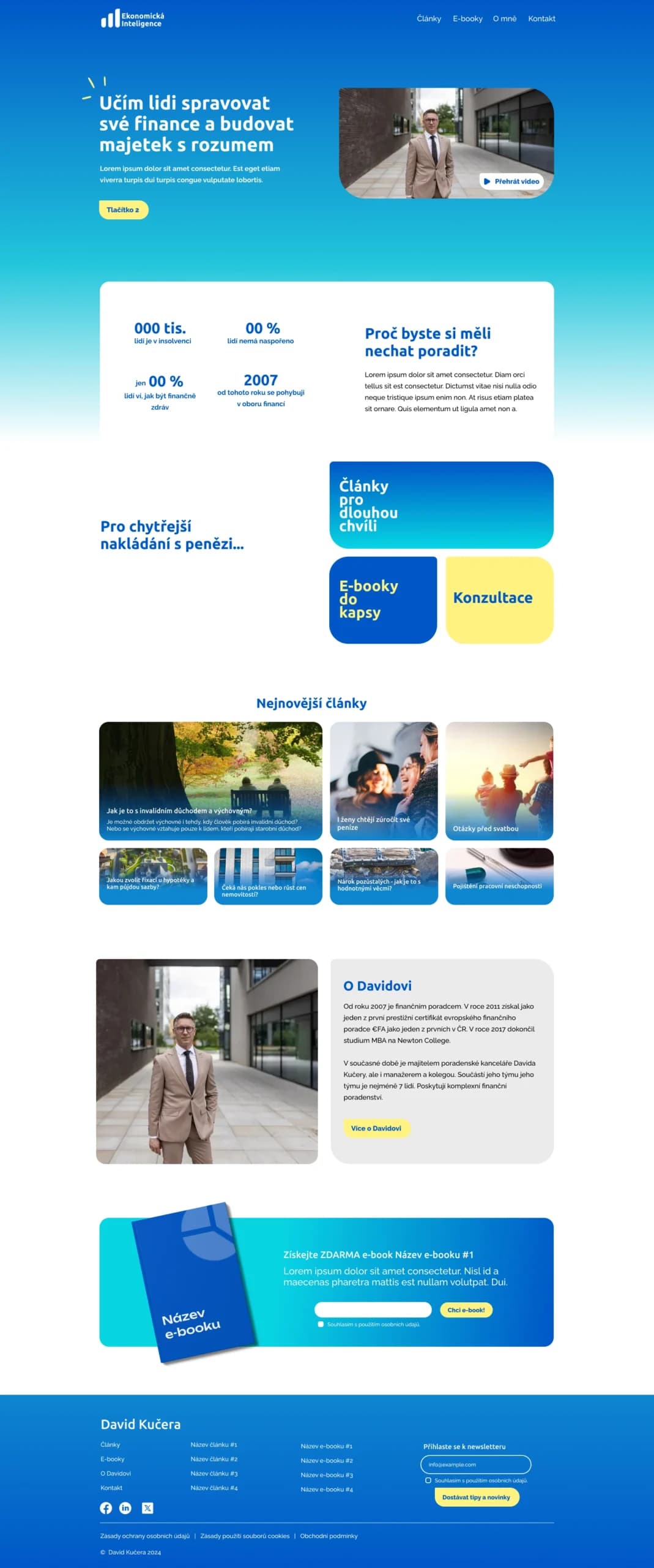 Earlier homepage design for Ekonomická Inteligence