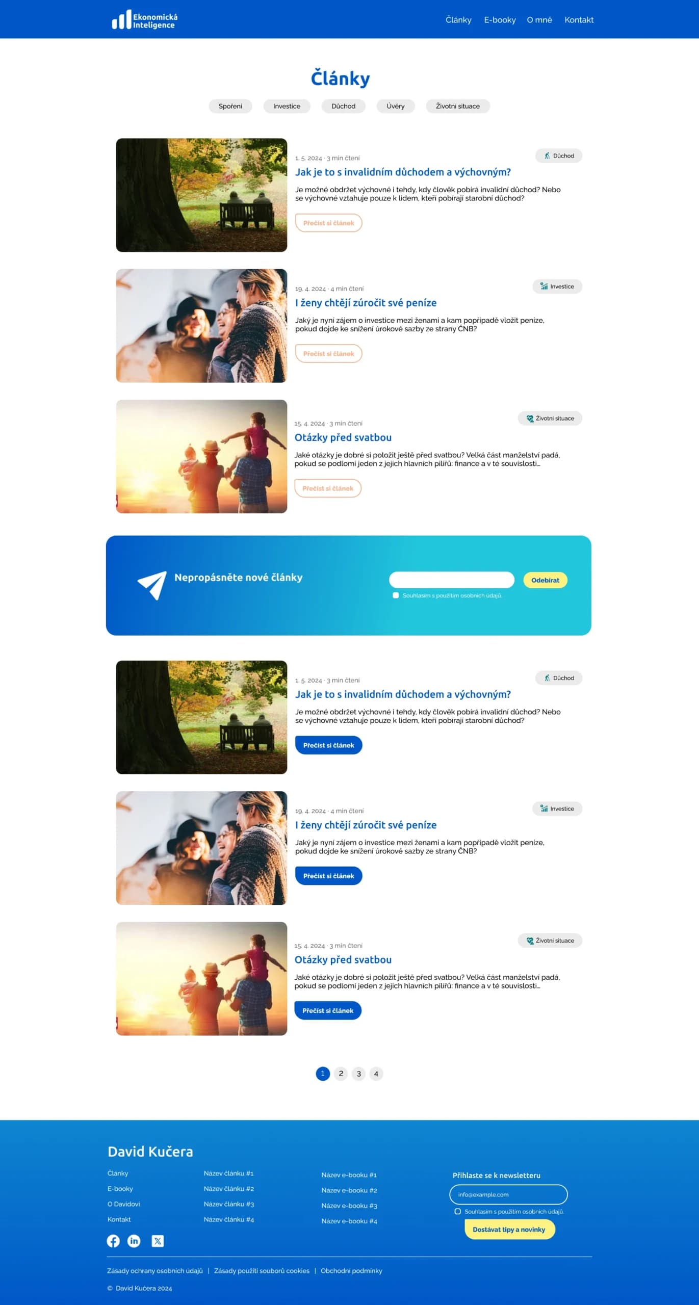 Earlier blog section design
