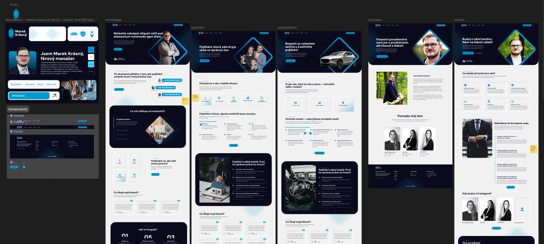 Sample graphic designs for Marek Krásný’s website