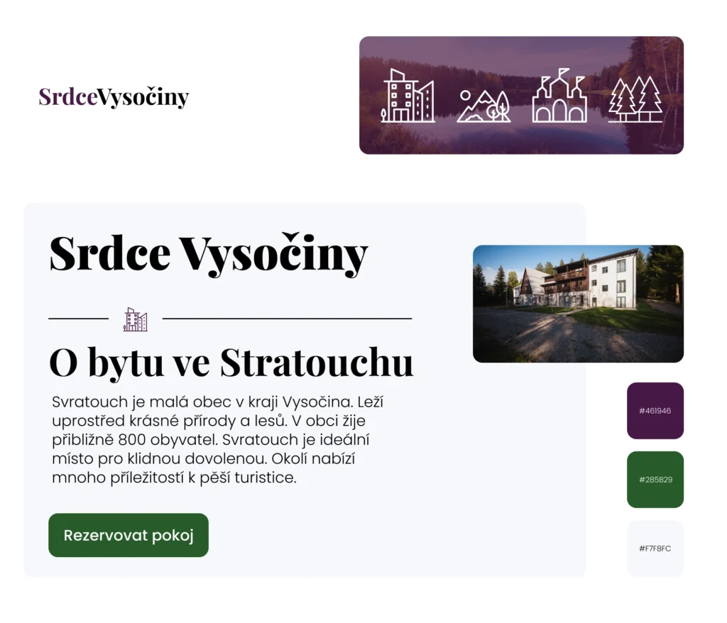First moodboard concept for Srdce Vysočiny