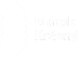 Bíle logo Marka Krásného bez pozadí
