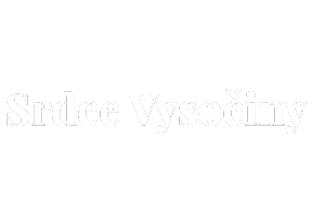 Bílé logo projektu Srdce Vysočiny bez pozadí
